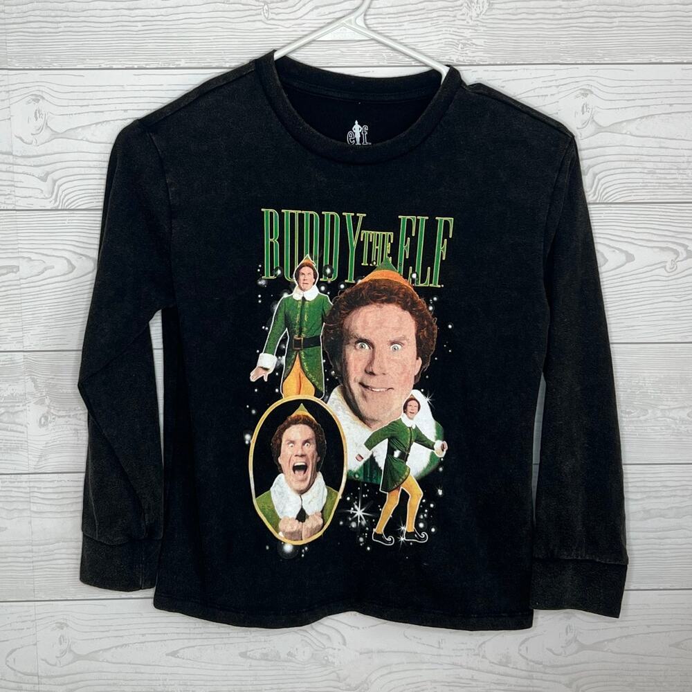 "Buddy the Elf" long sleeve black T-shirt gender neutral Size Medium (8)